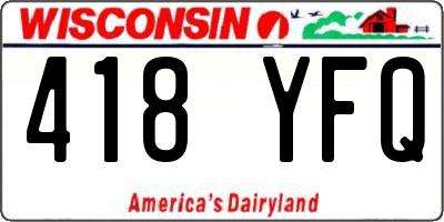 WI license plate 418YFQ