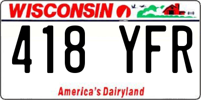 WI license plate 418YFR