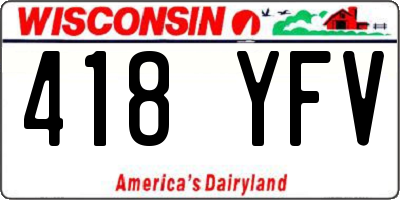 WI license plate 418YFV