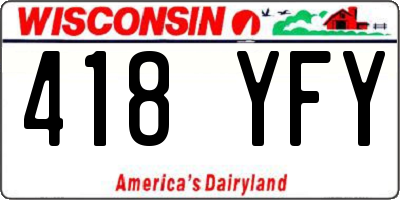 WI license plate 418YFY