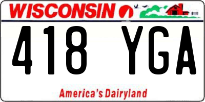 WI license plate 418YGA