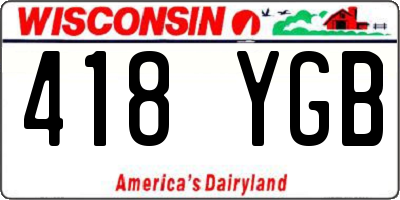 WI license plate 418YGB