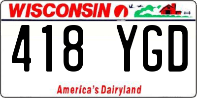 WI license plate 418YGD