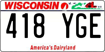 WI license plate 418YGE