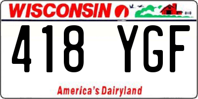WI license plate 418YGF