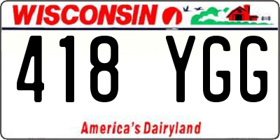 WI license plate 418YGG