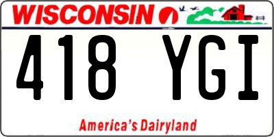 WI license plate 418YGI
