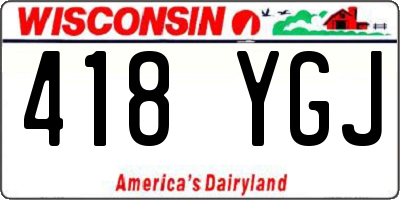 WI license plate 418YGJ