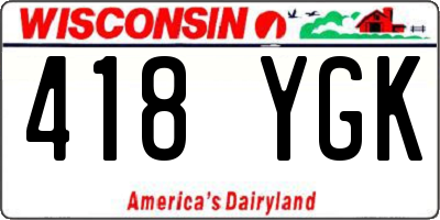 WI license plate 418YGK