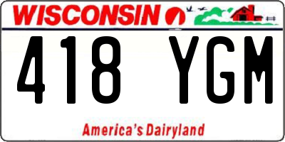 WI license plate 418YGM