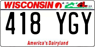 WI license plate 418YGY