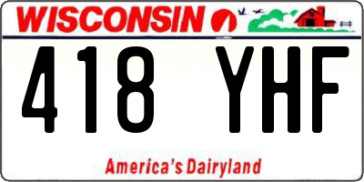 WI license plate 418YHF