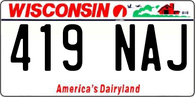 WI license plate 419NAJ