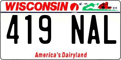 WI license plate 419NAL