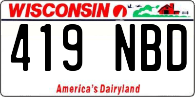 WI license plate 419NBD