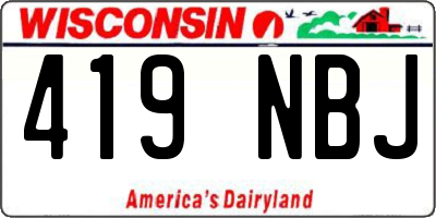 WI license plate 419NBJ