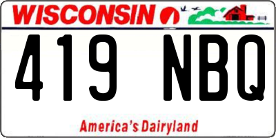 WI license plate 419NBQ