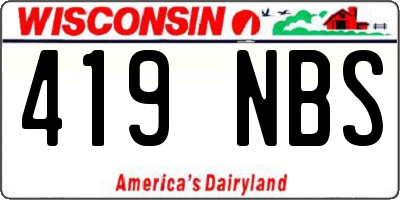 WI license plate 419NBS