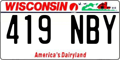 WI license plate 419NBY