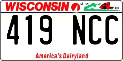 WI license plate 419NCC
