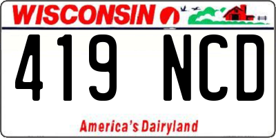 WI license plate 419NCD