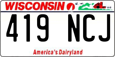 WI license plate 419NCJ
