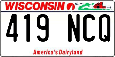WI license plate 419NCQ