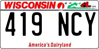WI license plate 419NCY