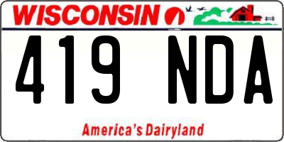 WI license plate 419NDA