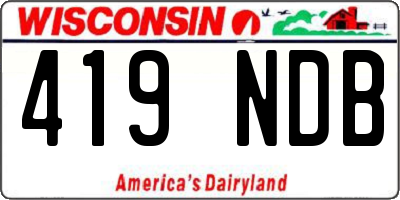 WI license plate 419NDB