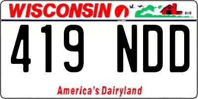 WI license plate 419NDD