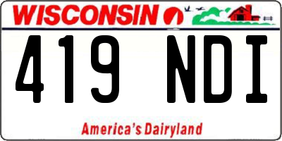 WI license plate 419NDI