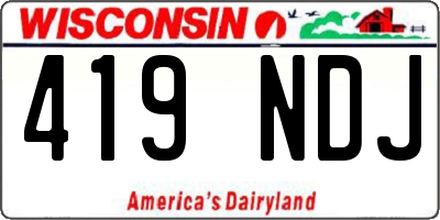 WI license plate 419NDJ