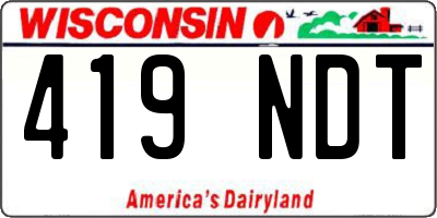 WI license plate 419NDT