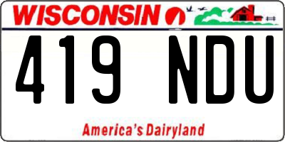 WI license plate 419NDU