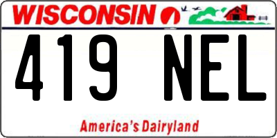 WI license plate 419NEL