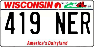 WI license plate 419NER