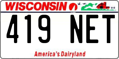 WI license plate 419NET
