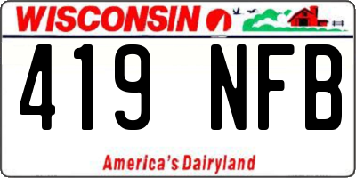 WI license plate 419NFB