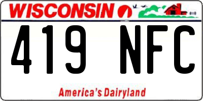 WI license plate 419NFC
