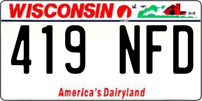 WI license plate 419NFD