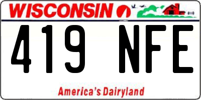 WI license plate 419NFE