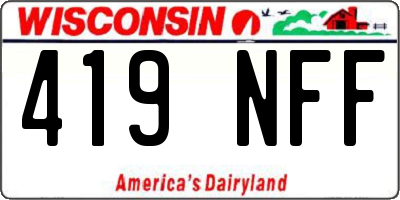 WI license plate 419NFF