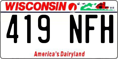 WI license plate 419NFH