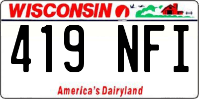 WI license plate 419NFI