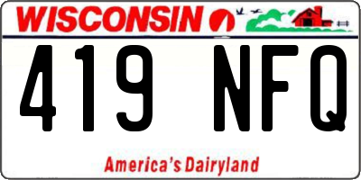 WI license plate 419NFQ