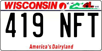 WI license plate 419NFT