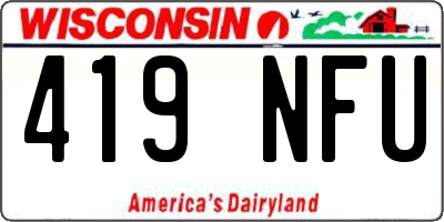 WI license plate 419NFU