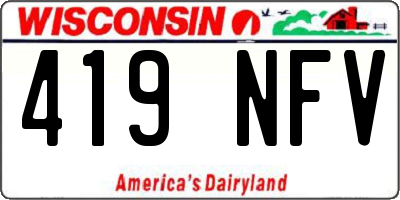 WI license plate 419NFV