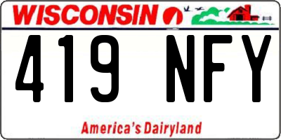 WI license plate 419NFY